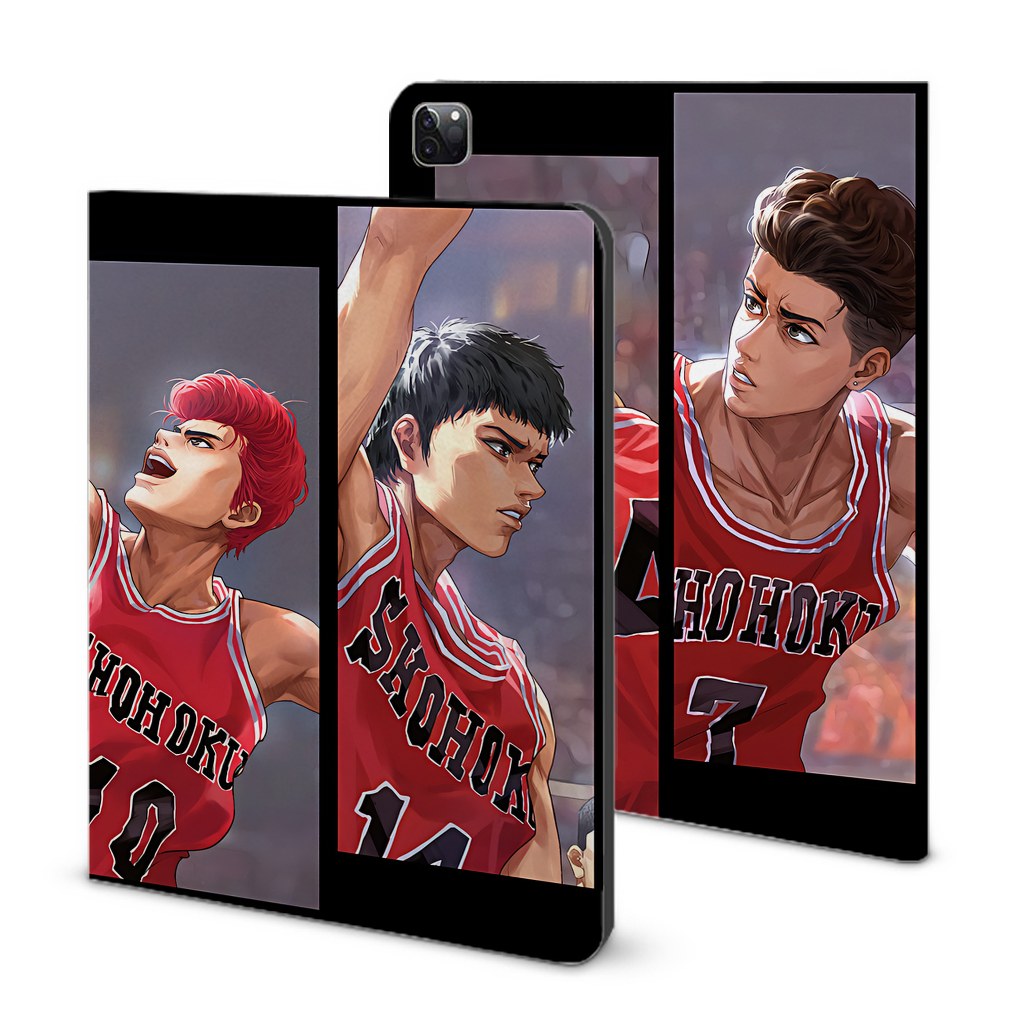 （画像用） SLAM DUNK／スラムダンク IPad ケース ブック型 PUレザー TPU 耐衝撃 軽量 薄型 ペン収納なし 全面保護 IPad 各モデル対応
